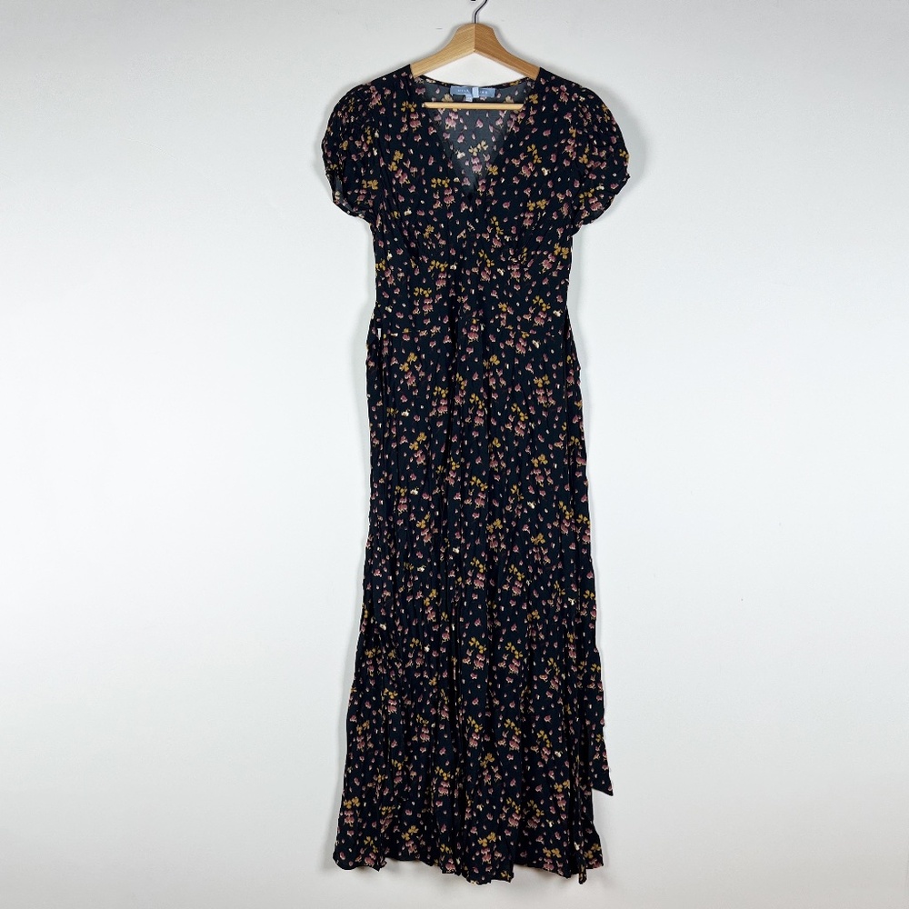 Hill House Home The Rae Maxi Dress Straight Fuchsia Lucky Charm Print Pattern Xs